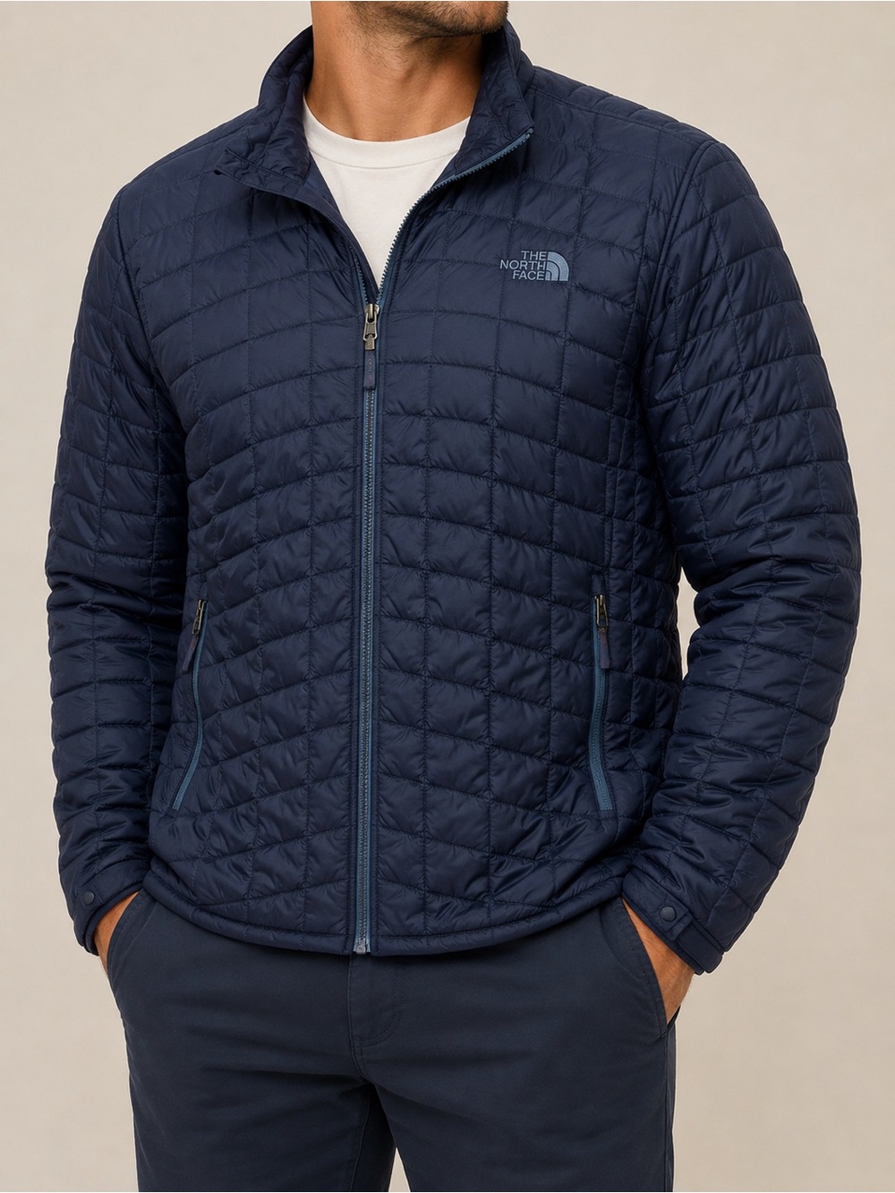 The North Face Quilted Thermoball Navy Jacket, men’s XL